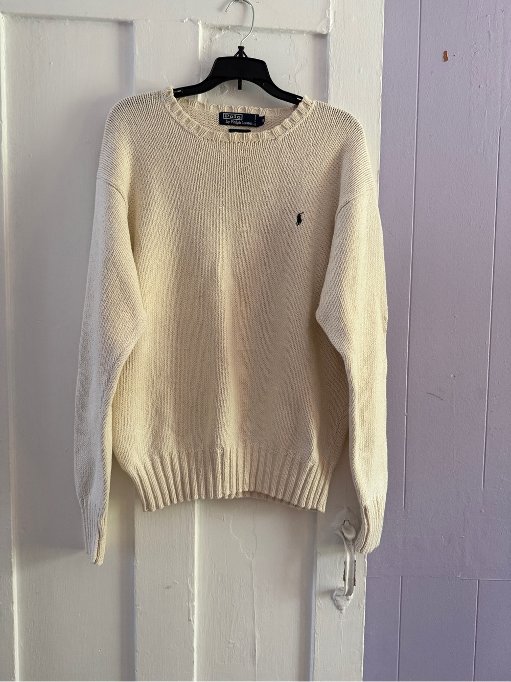 Men’s Ralph Lauren Cream Knit Crewneck Sweater
